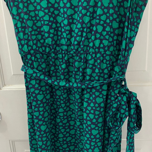 Old Navy green and Navy Heart Patterned Dress size L elastic waist fabric belt - Picture 6 of 15